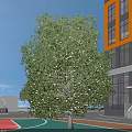 Modern Industrial Factory Building With Glass Curtain Wall Parking Area And Pedestrians