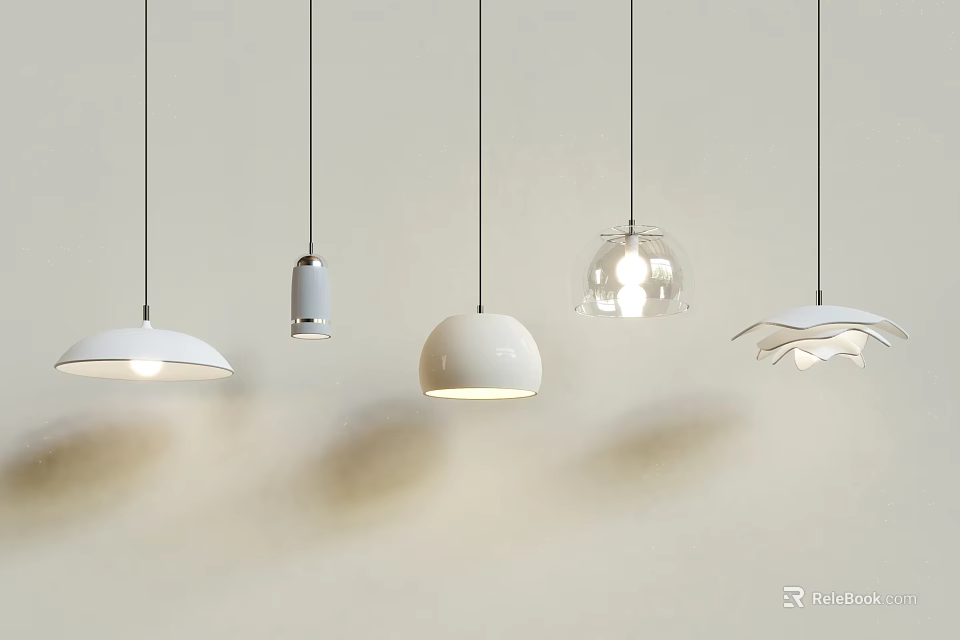 Modern Pendant Lights With Various Shapes And Designs For Interior Decoration 3d model 