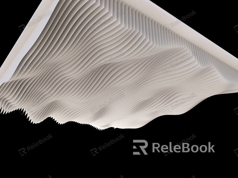 French Textured Paper Ceiling Wave Grille Ceiling Corrugated Ceiling Special-Shaped Grille Ceiling Lobby Ceiling Commercial Ceiling Office Ceiling model