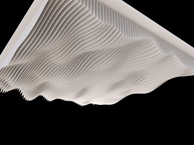 White Ceiling With Unique Wavy Pattern Design 3d model