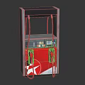 Gas Station Fuel Dispenser Featuring Two Red Fuel Nozzles White Body And Control Panel