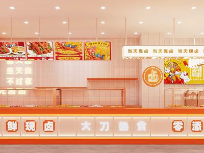 Fresh Made Noodle Deli Restaurant With Hand Cut Dishes Additive Free Daily Fresh Display Counter 3d model