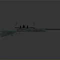 Green Camouflage Rifle with Scope on Gray Gradient Background Design 3d model