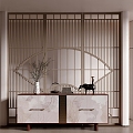 New Chinese Style Entrance Aisle New Chinese Style Entrance Cabinet Screen Partition 3d model