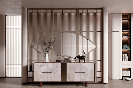 New Chinese Style Entrance Aisle New Chinese Style Entrance Cabinet Screen Partition 3d model