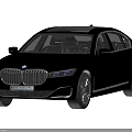 Luxury Black BMW Sedan With Sleek Design Silver Alloy Wheels And LED Headlights