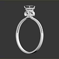 Elegant Silver Ring With Large Diamond And Exquisite Design For Fashion Accessories