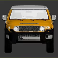 Toyota Yellow SUV With White Roof Black Wheels And Front Grille