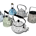 Stylish Ceramic Teapots With Diverse Colorful Patterns And Unique Designs For Kitchen