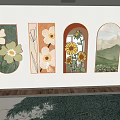 Hanging Wall Art Paintings With Floral Sunflower And Mountain Landscape Designs