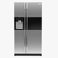 Modern Stainless Steel Refrigerator With Digital Display Ice Maker And Water Dispenser