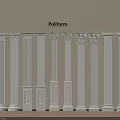 Poliform Decorative White Columns With Various Classical Styles In Interior Design 3d model