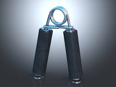 Sports Equipment Grip Strengthener With Metal Spring And Black Rubber Handles 3d model
