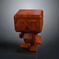 Wooden Cartoon Decorative Furniture With Cube Shape Round Eyes Arms And Legs