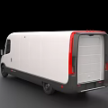 White Modern Utility Van With Cargo Design And Black Front Panel 3d model