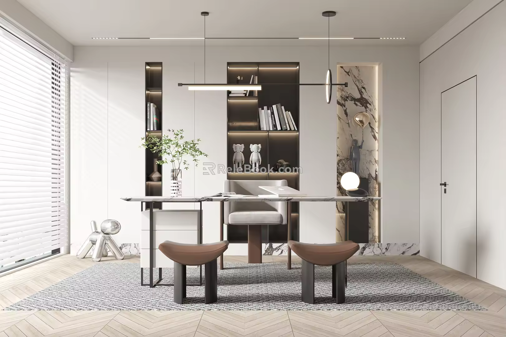 Modern study 3d model
