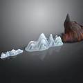 Realistic Terrain Models With Small Snow Mountains Large Ice Peaks And Volcanic Formations