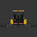 Yellow Road Roller With Cab And Paving Tracks For Construction Projects 3d model