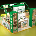 Beidahuang Exhibition Booth Featuring Green Frame Product Display Bottled Items And Promotional