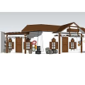 Wooden House Exterior Design With White Walls Brown Roof Porch And Decorative Lanterns
