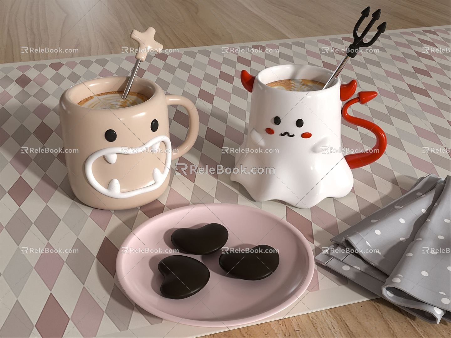 Modern coffee cup monster search coffee cup 3d model