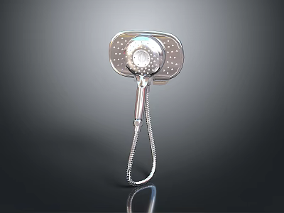 High Quality Hardware Tools Handheld Shower Head with Flexible Metal Hose 3d model