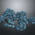 Blue Natural Stone Piles Stacked Neatly For Building Decorative Uses
