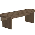 Bla Station Solid Wood Bench Side Stool 3d model
