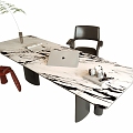 Modern Desk and Chair Combination Desk Desk Decoration 3d model