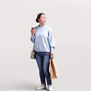 Woman Casual Woman Standing Woman Commercial Woman Asian Woman 3d model