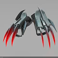 Futuristic Creature Character Mechanical Claw With Metallic Structure And Sharp Red Claws 3d model