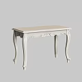 Elegant White Dining Table With Carved Legs And Smooth Surface Design 3d model