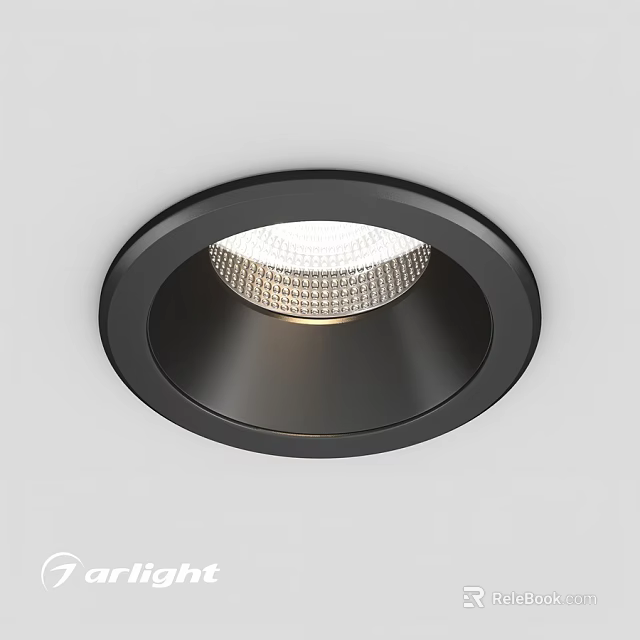 Modern Black Frame Recessed Downlight Spotlight With LED Light Source For Ceiling 3d model 
