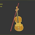 High Quality Orange Wooden Violin With Red Bow For Music Performance Equipment