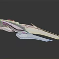 Futuristic White Tech Vehicle With Sleek Aerodynamic Design And Black Accents
