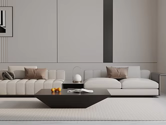 Modern three-seat sofa 3d model