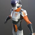 Astronaut Space Suit Design In Orange And White With Three Angles View For Space Exploration