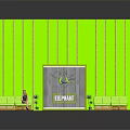 Green Themed Room Interior With Elephant Display Board Person Sitting On Sofa And Plants