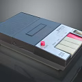 Vintage Computer Tape Drive Device With BASICODE Label Red Button And Retro Design