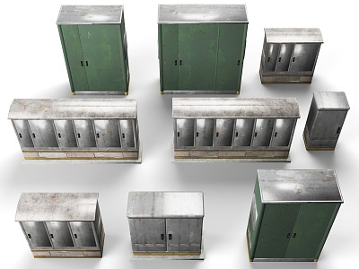 Electric meter box outdoor electric meter factory electric meter box outdoor distribution box heavy industrial engineering construction 3d model