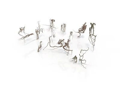 Vine Intricate Twisted Forms And Artistic Structures On White Background 3d model