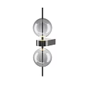 Modern Elegant Wall Lamp With Transparent Spherical Shades And Black Square Base 3d model
