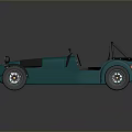 Teal Open Top Vintage Style Two Seater Car With Shiny Body And Stylish Wheels