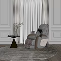 Massage Chair in Modern Living Room with Side Table Plant And Glass Cup