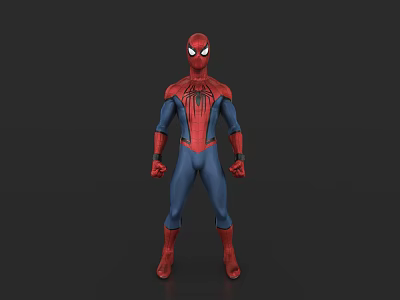 Spider Man Game And Movie Character In Classic Red Blue Costume Standing Pose 3d model