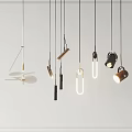 Modern Pendant Lights With Various Geometric Shapes And Metal Frames For Interior Decoration