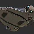 Futuristic Sci Fi Spacecraft Featuring Advanced Cockpit Blue Lights And Metallic Design