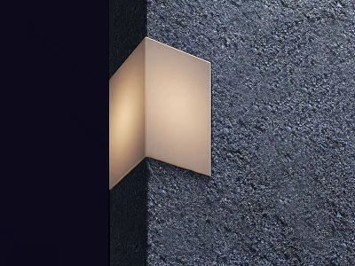Modern Square Wall Light Illuminating Textured Concrete Wall With Warm Glow 3d model
