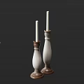Elegant Classic Two Piece Candle Holders With White And Brown Design For Home Decor