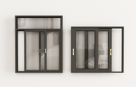 modern sliding window 3d model